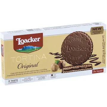 Loacker Wafers Original Hazelnut Tortina Milk Chocolate Biscuits 126g