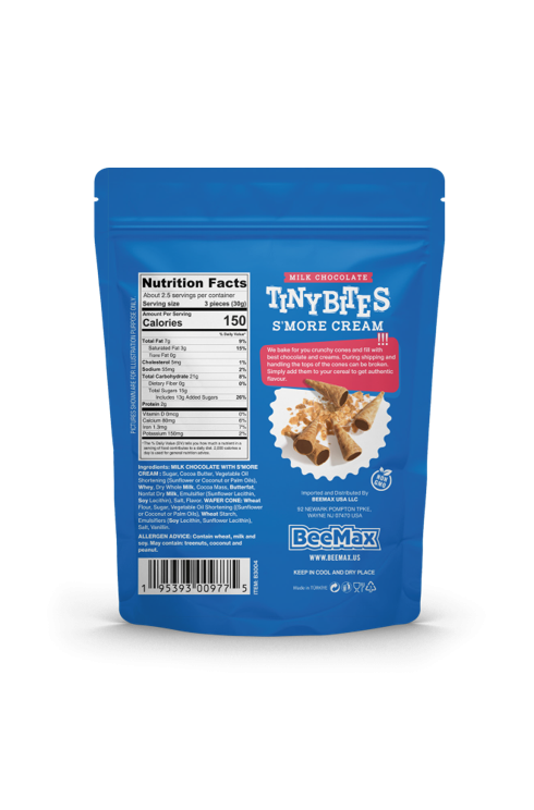 Tiny Bites Waffle Cones S'more Cream 80g