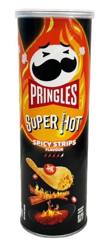 Pringles super hot spicy strip flavour 110g