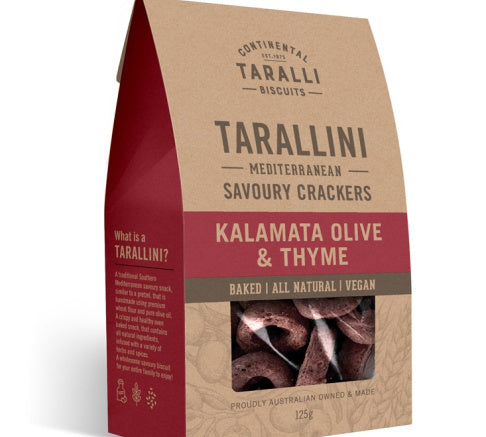 TARALLI - Kalamata Olivie & Thyme Box 125g
