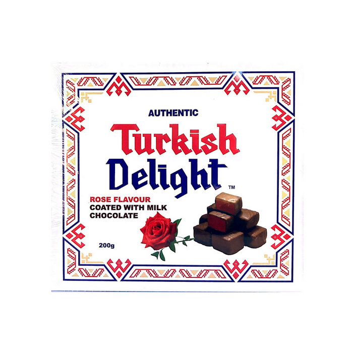 Authentic Turkish Delight Assorted Rose Flavour With Milk Chocolate 200g