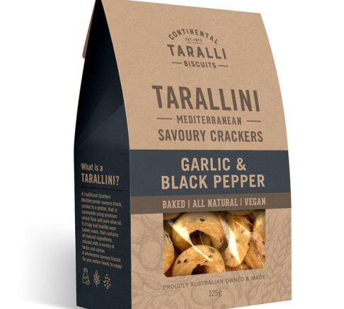TARALLI - Garlic & Black Pepper Box 125g