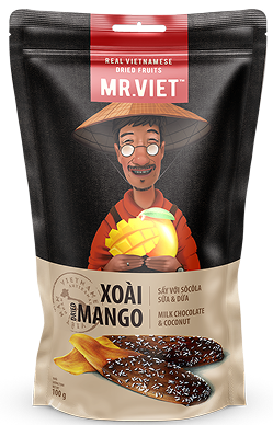 Mr. Viet Dried Mango Milk Choc Coconut Coated 100g