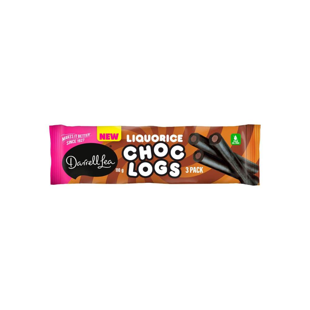 Darrel Lea Choc Logs Liquorice 110g