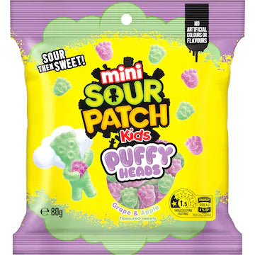 SOUR PATCH Kids Puffy Heads Grape & Apple 80g