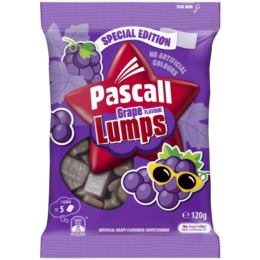 Pascall Chocolate Grape Lumps Bites Snack & Share Bag 120g