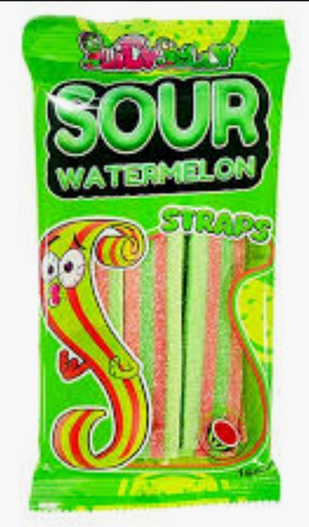 Juicy Jelly Sour Watermelon Straps 160g