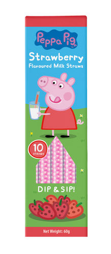 Peppa Pig Strawberry Flavoured Milk straws 60g