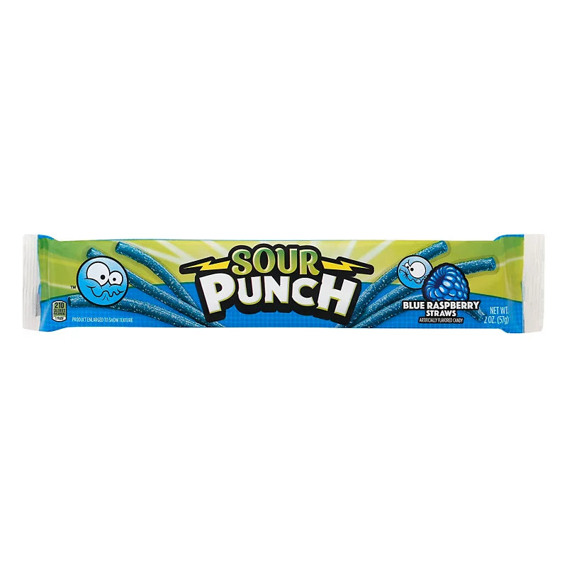 Sour Punch Blue Raspberry Straws 57g