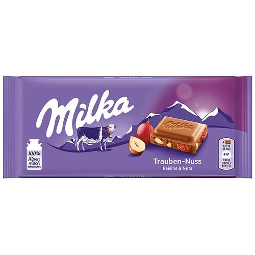 Milka raisin & nut 100g