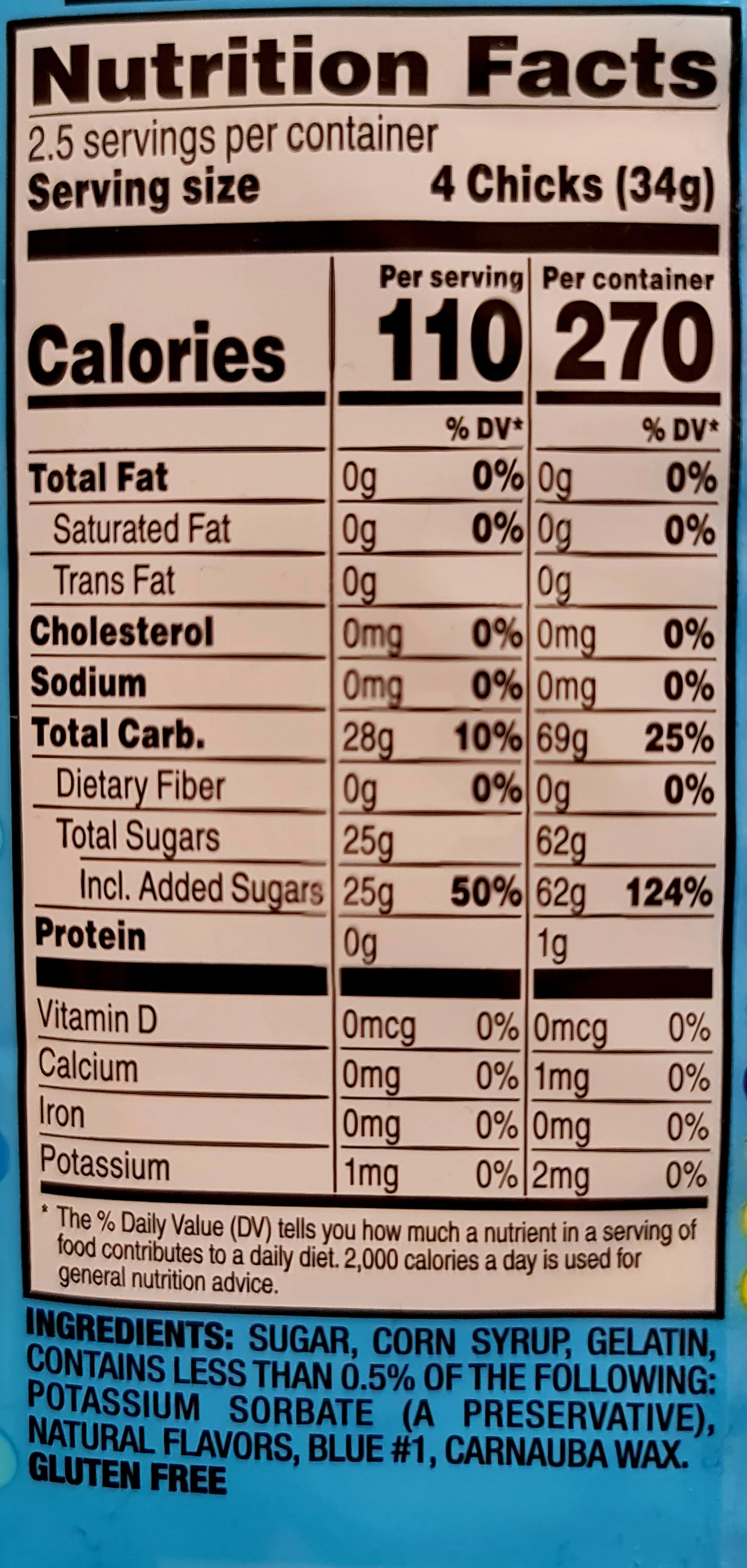 PEEPS Marshmallow Blue Chicks 85g