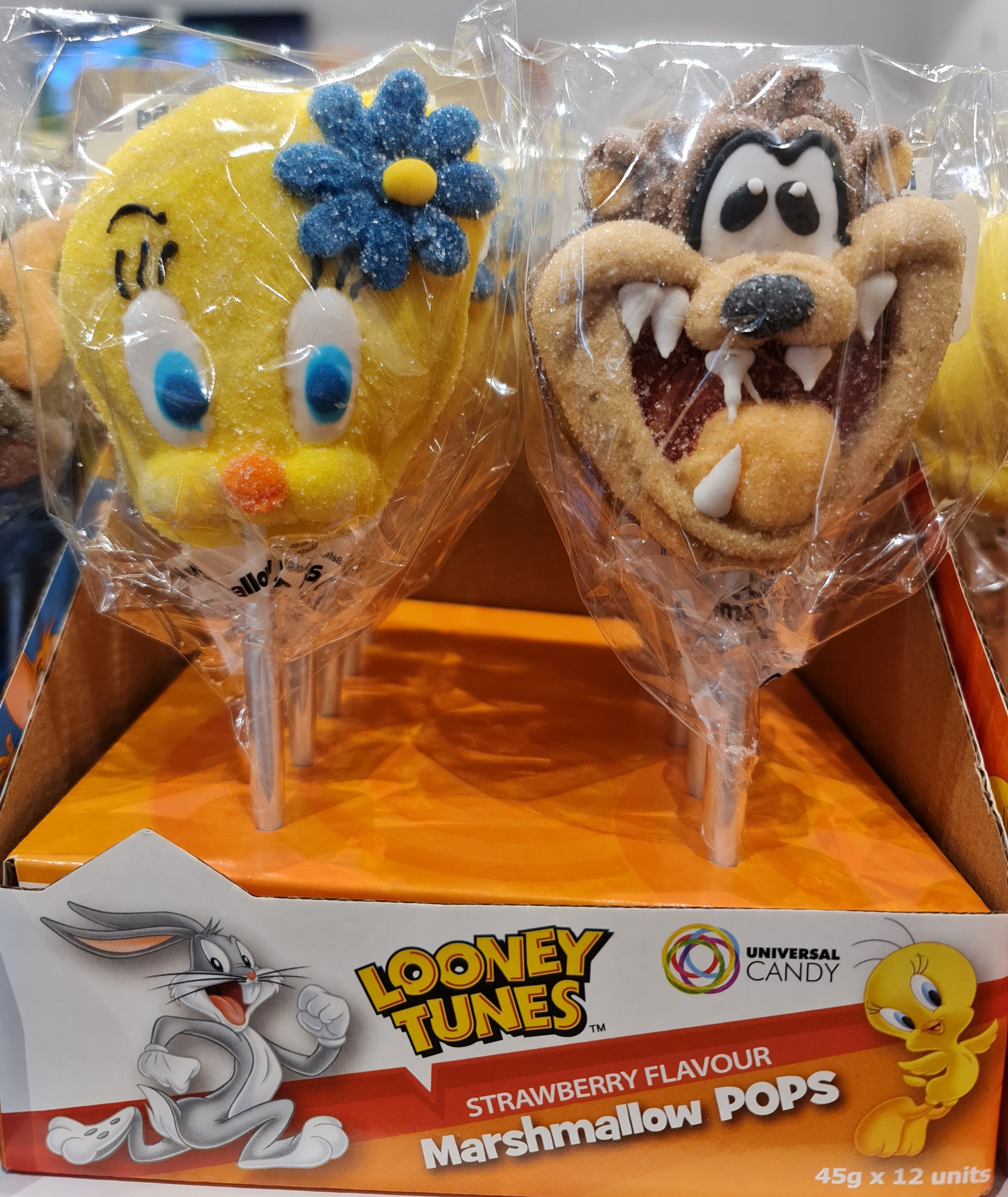 LOONEY TUNES Strawberry marshmallow pops 45g