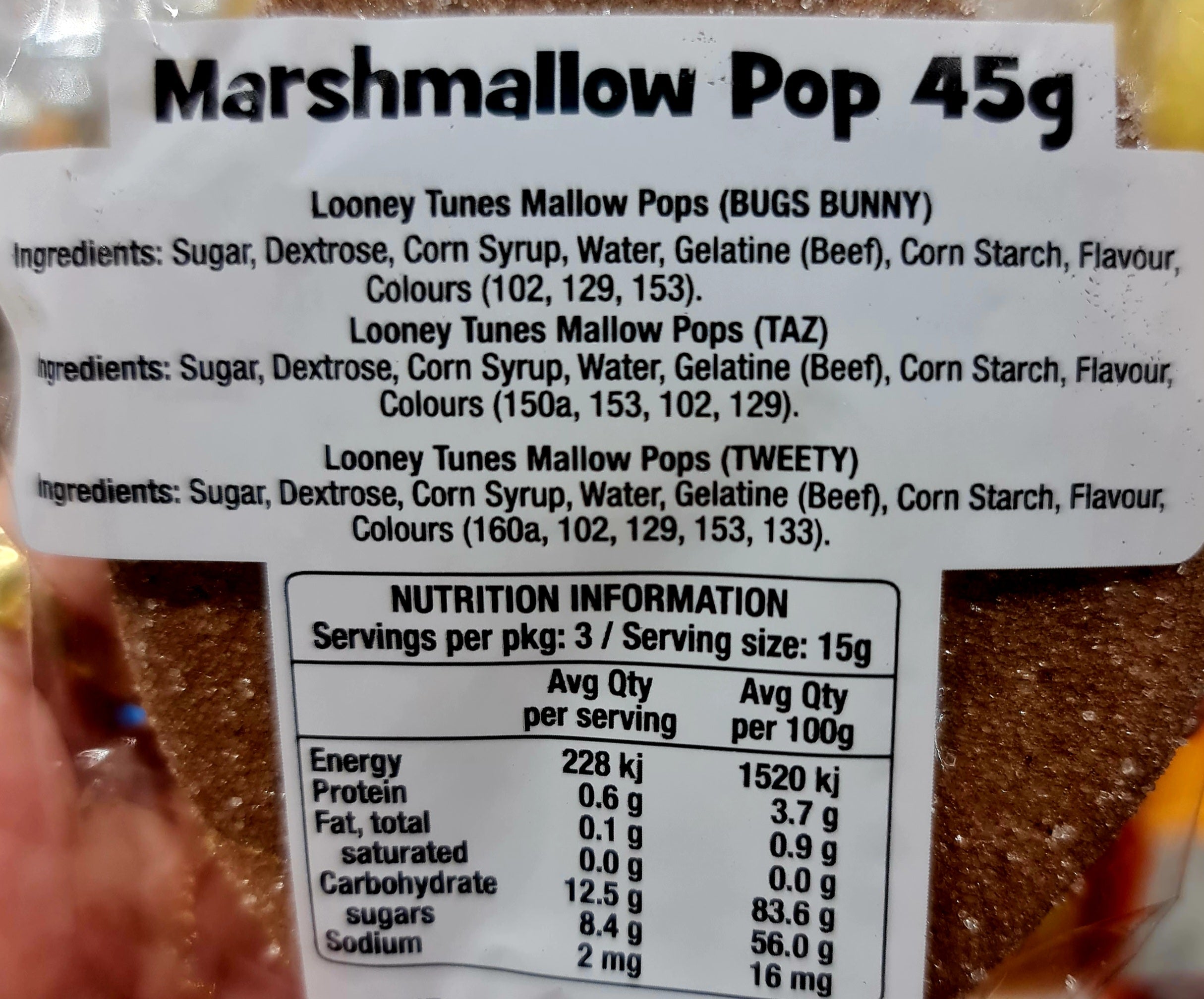 LOONEY TUNES Strawberry marshmallow pops 45g