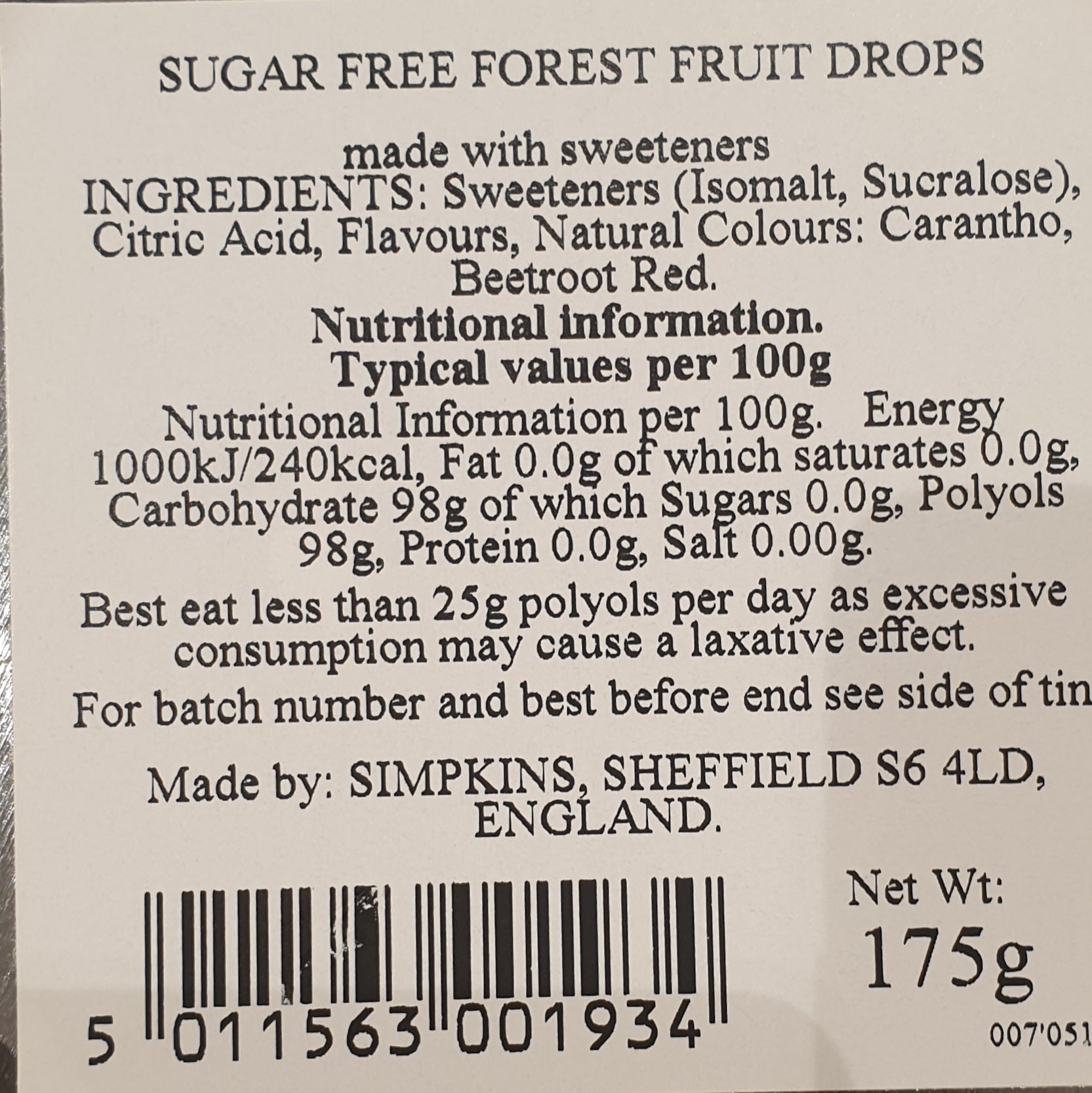 SIMPKINS Forest Fruit Drops 200g