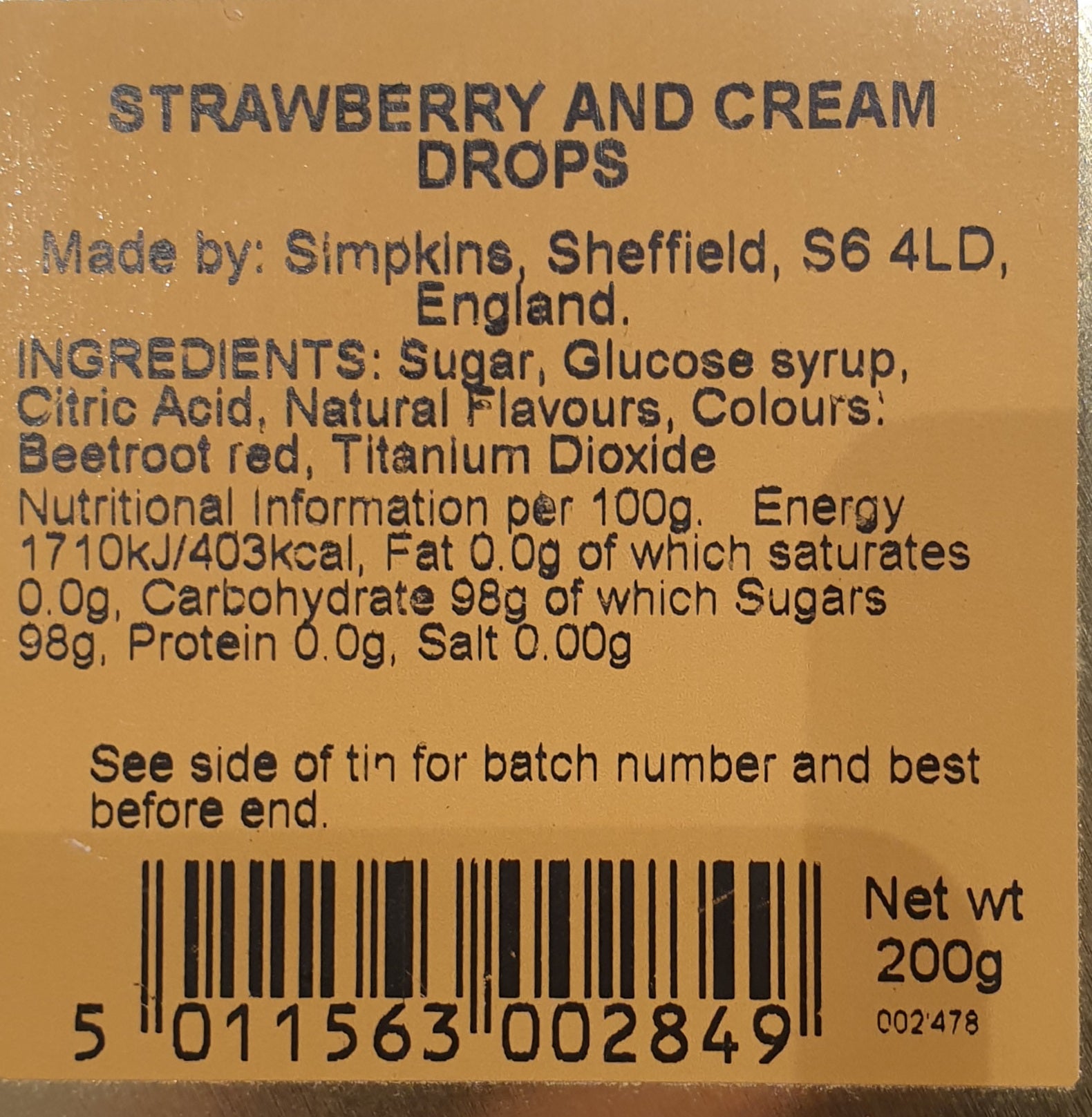 SIMPKINS Strawberrys & Cream Drops 200g