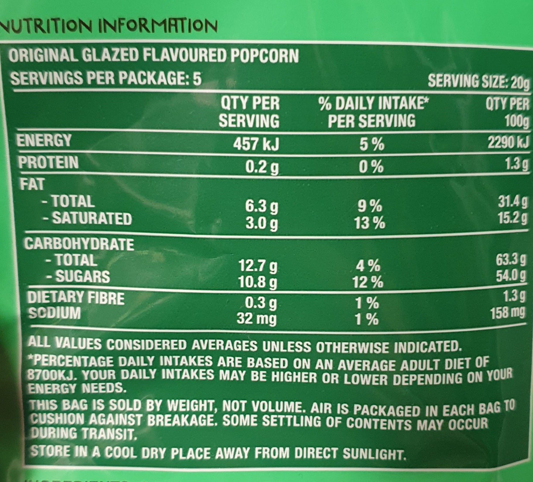 MARVELS Original Glazed Popcorn 100g