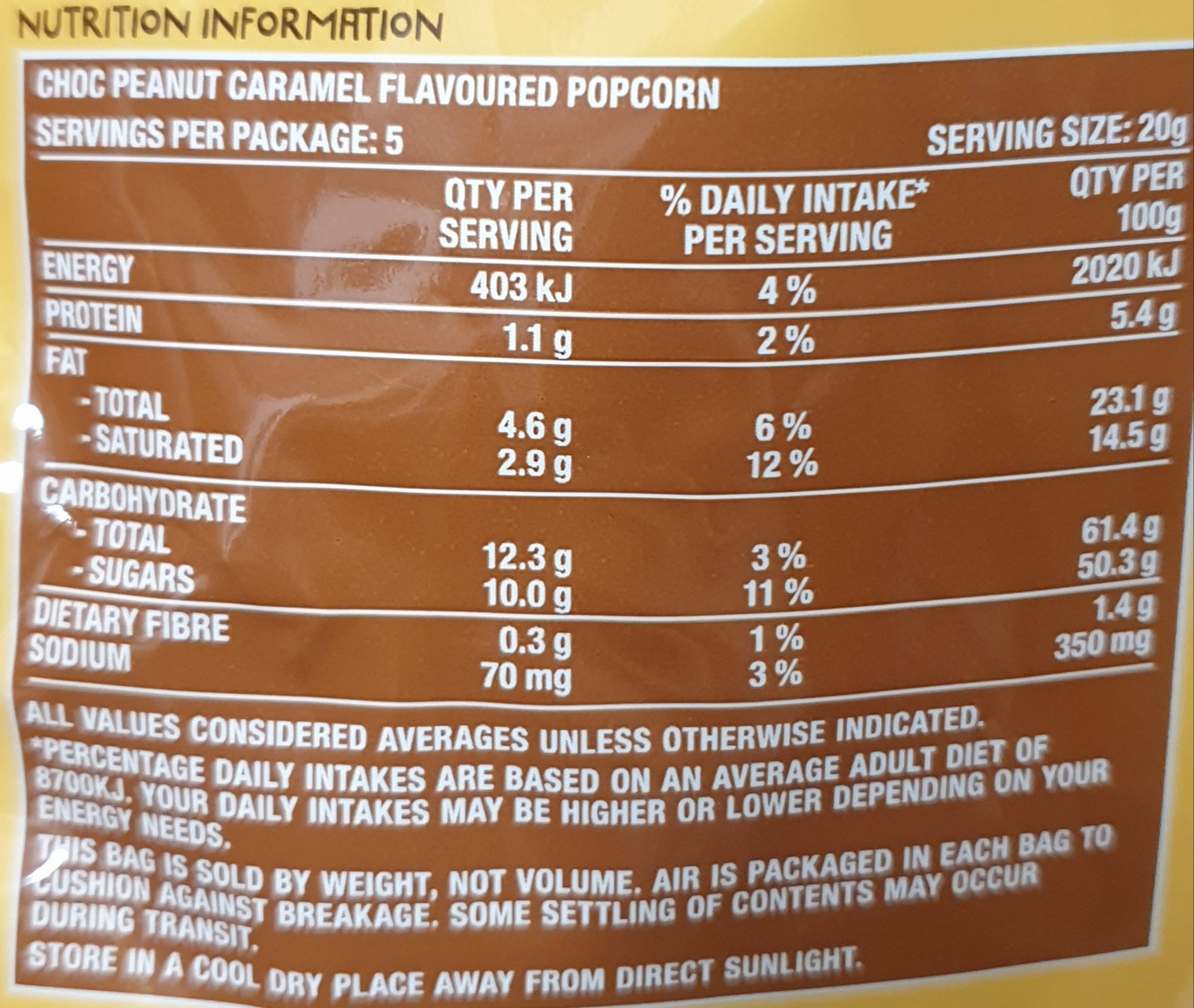 MARVELS Choc Peanut Caramel Popcorn