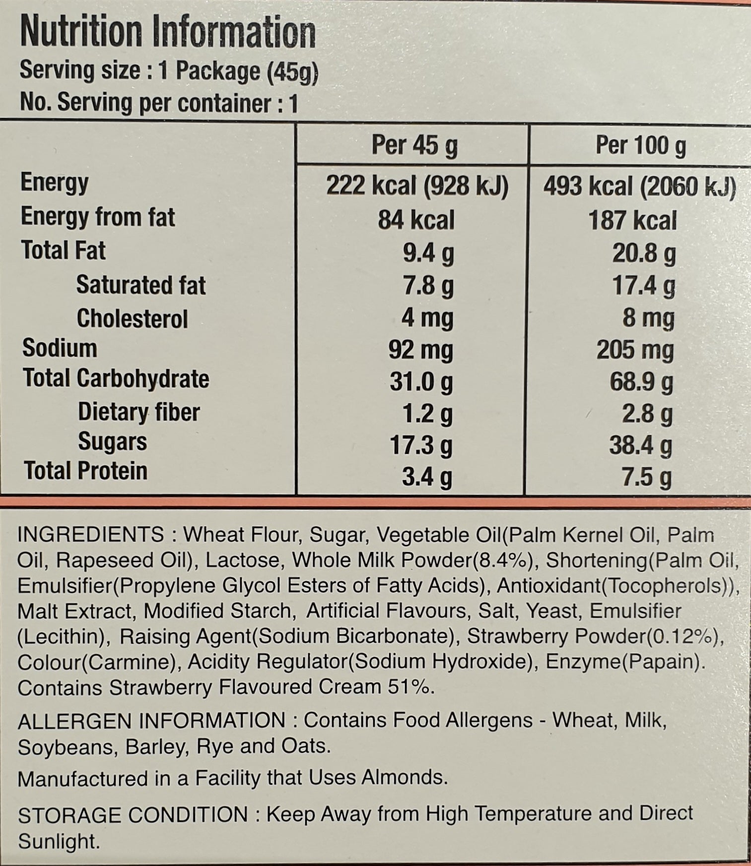 POCKY Strawberry Flavour 45g