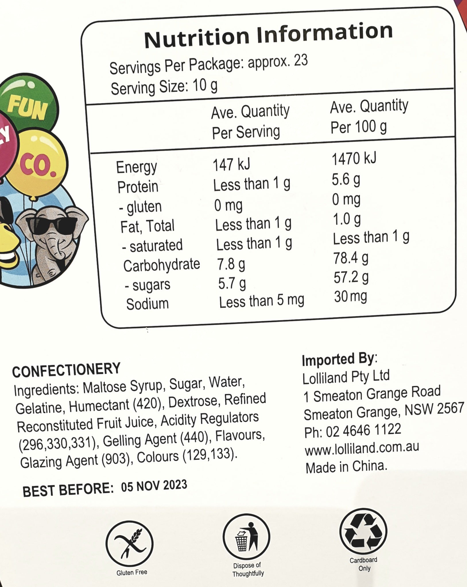 Giant Gummy Bear Pop Strawberry & Blue Raspberry Flavour 227g