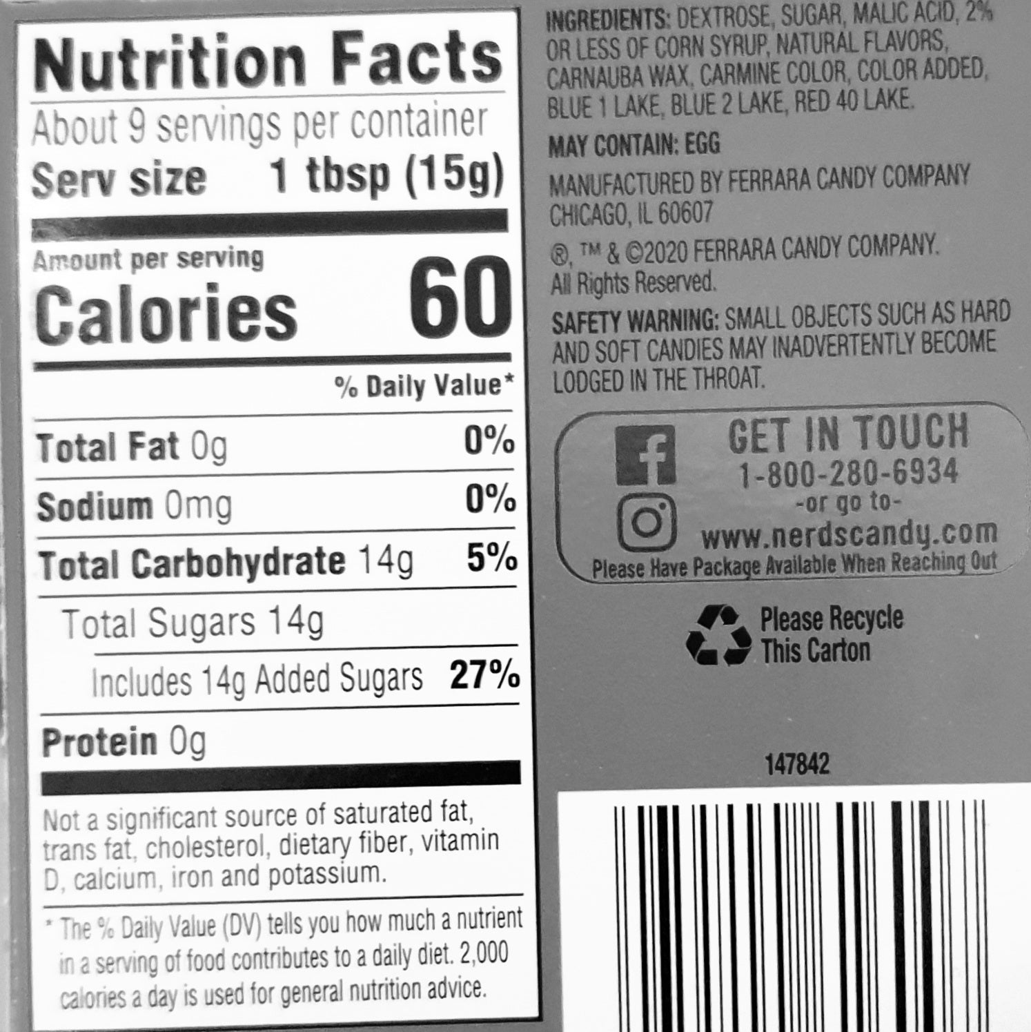 NERDS Grape & Strawberry Candy 141g