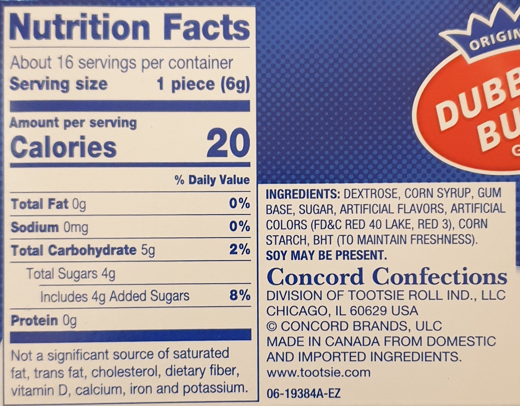 DUBBLE BUBBLE Original Bubble Gum 99g