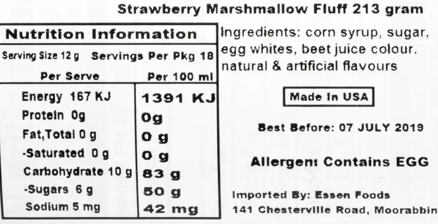 Marshmallow Fluff Strawberry 213g