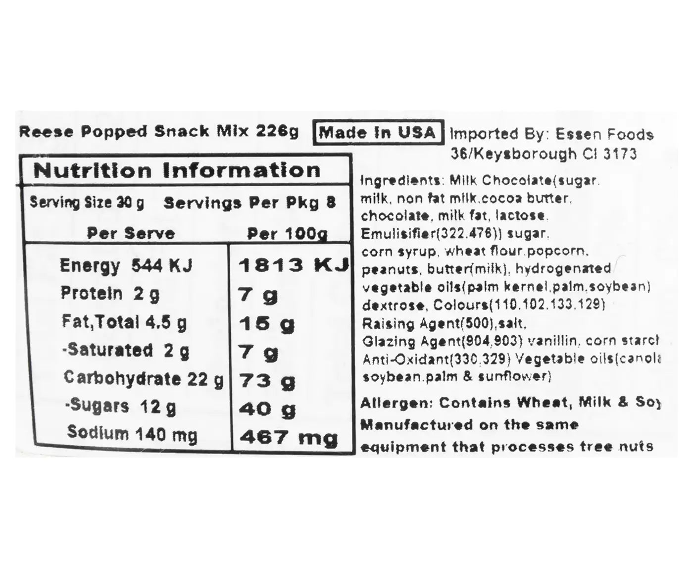 REESE'S Popped Snack Mix 226g