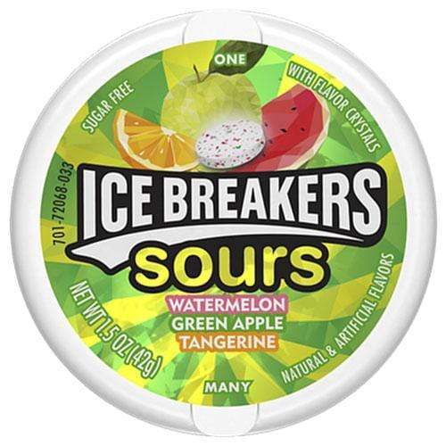 ICE BREAKERS Fruit Sours Watermelon Green Apple Tangerine 42G