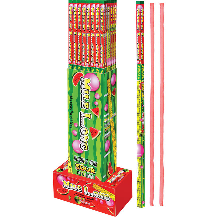 Mile long bubble gum sour watermelon