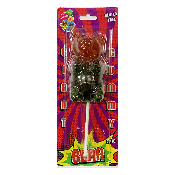 Giant Gummy Bear Pop Strawberry & Blue Raspberry Flavour 227g