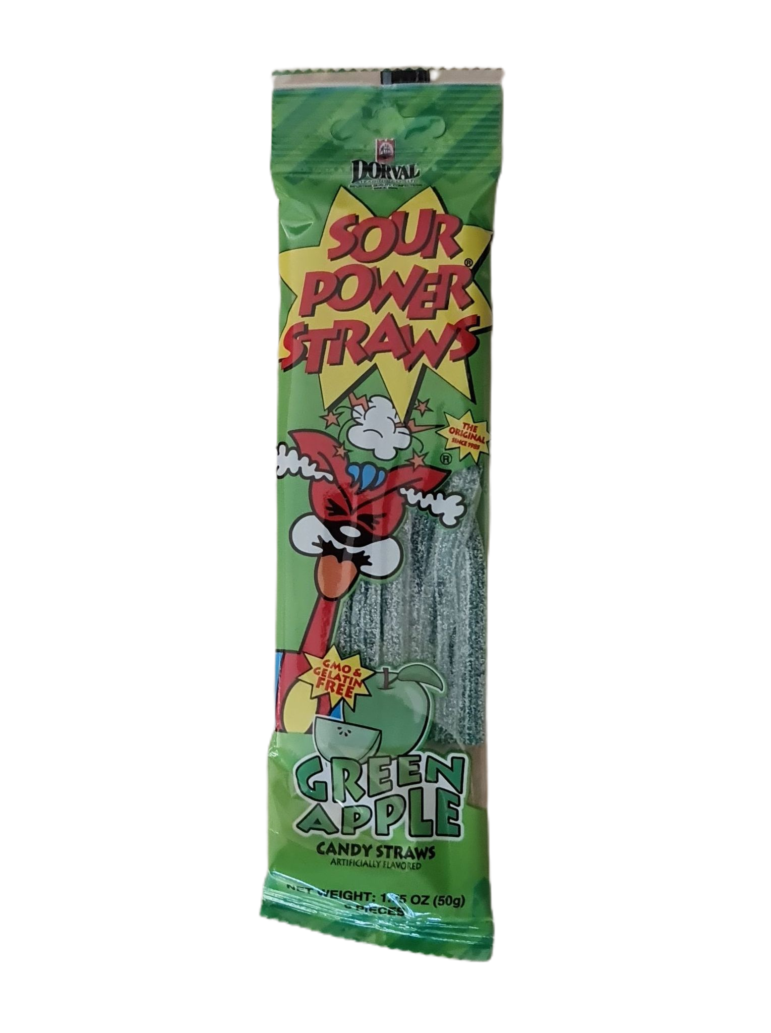 SOUR POWER STRAWS Green Apple 50g