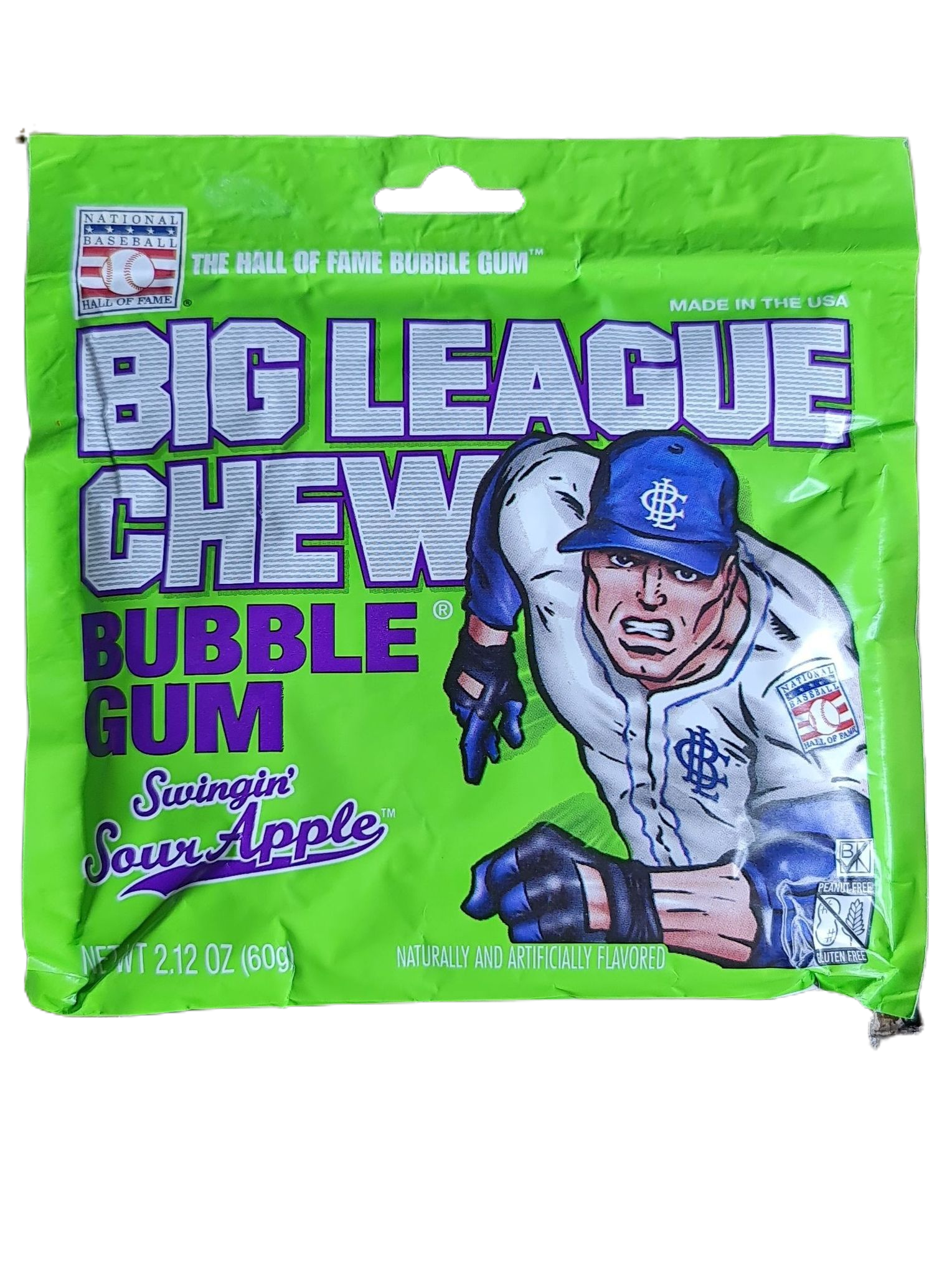 BIG LEAGUE CHEW Bubble Gum Swingin Sour Apple 60g