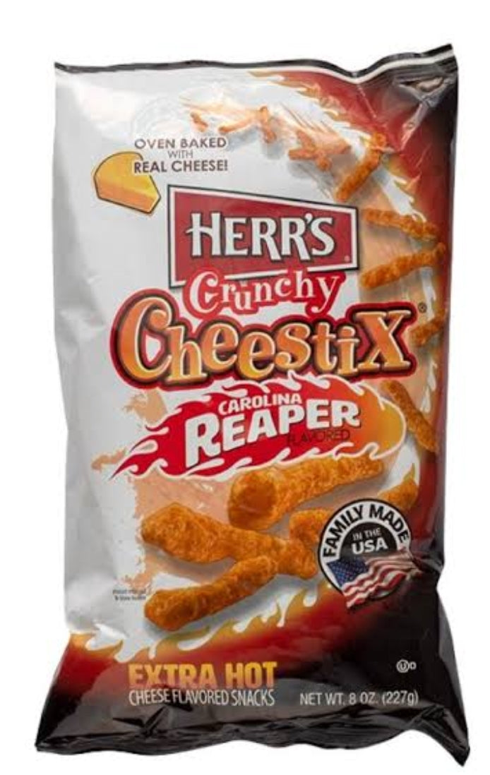 HERR'S Crunchy Cheestix 227g EXTRA HOT
