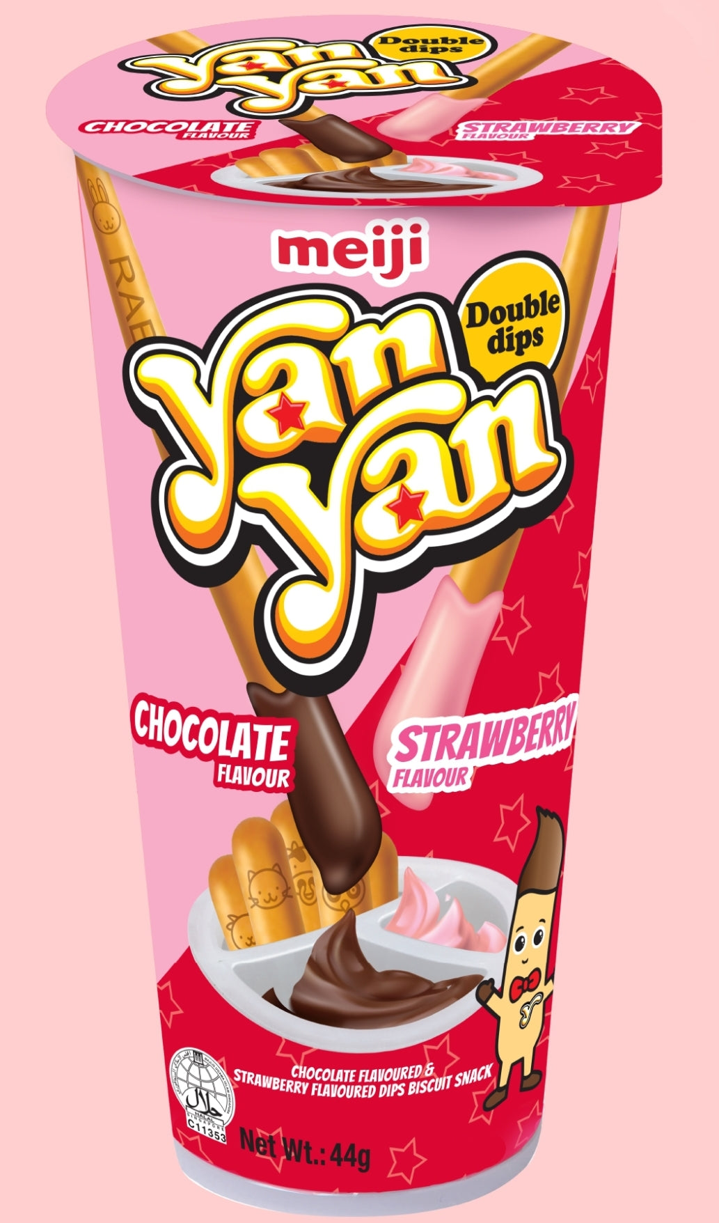Meji yan yan chocolate & strawberry flavour 44g
