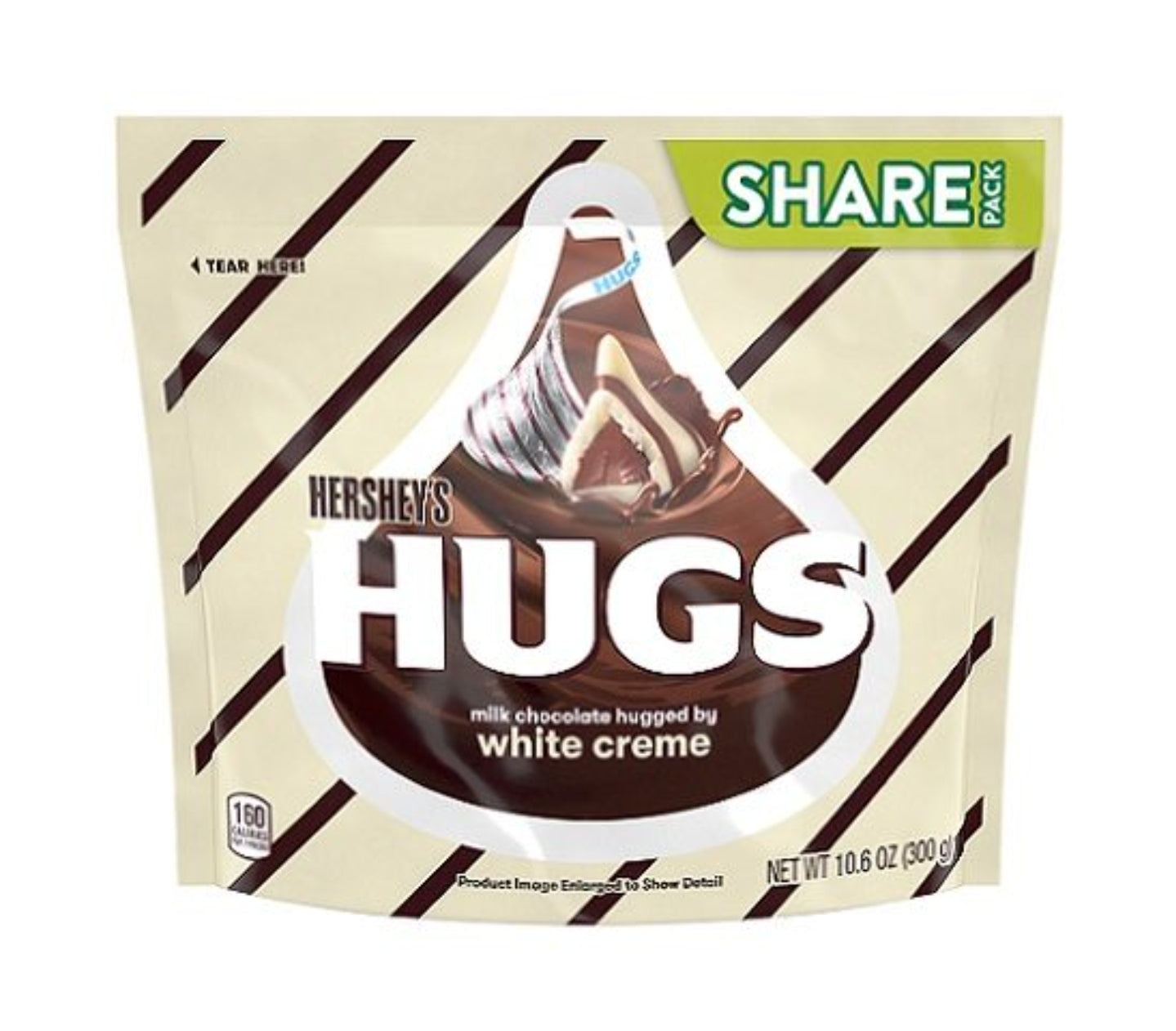 HERSHEY'S Kisses Hug Milk Chocolate & White Creme Share Pack 300g