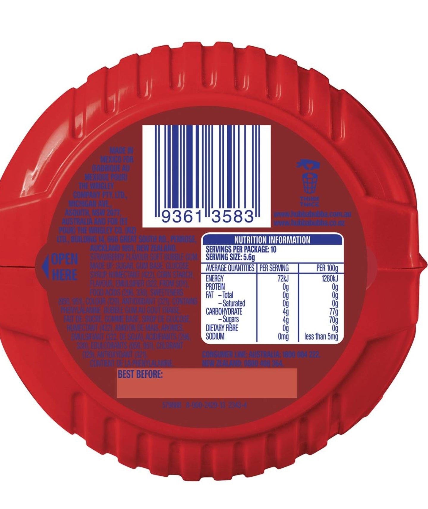 HUBBA BUBBA Bubble Tape Seriously Strawberry 56g