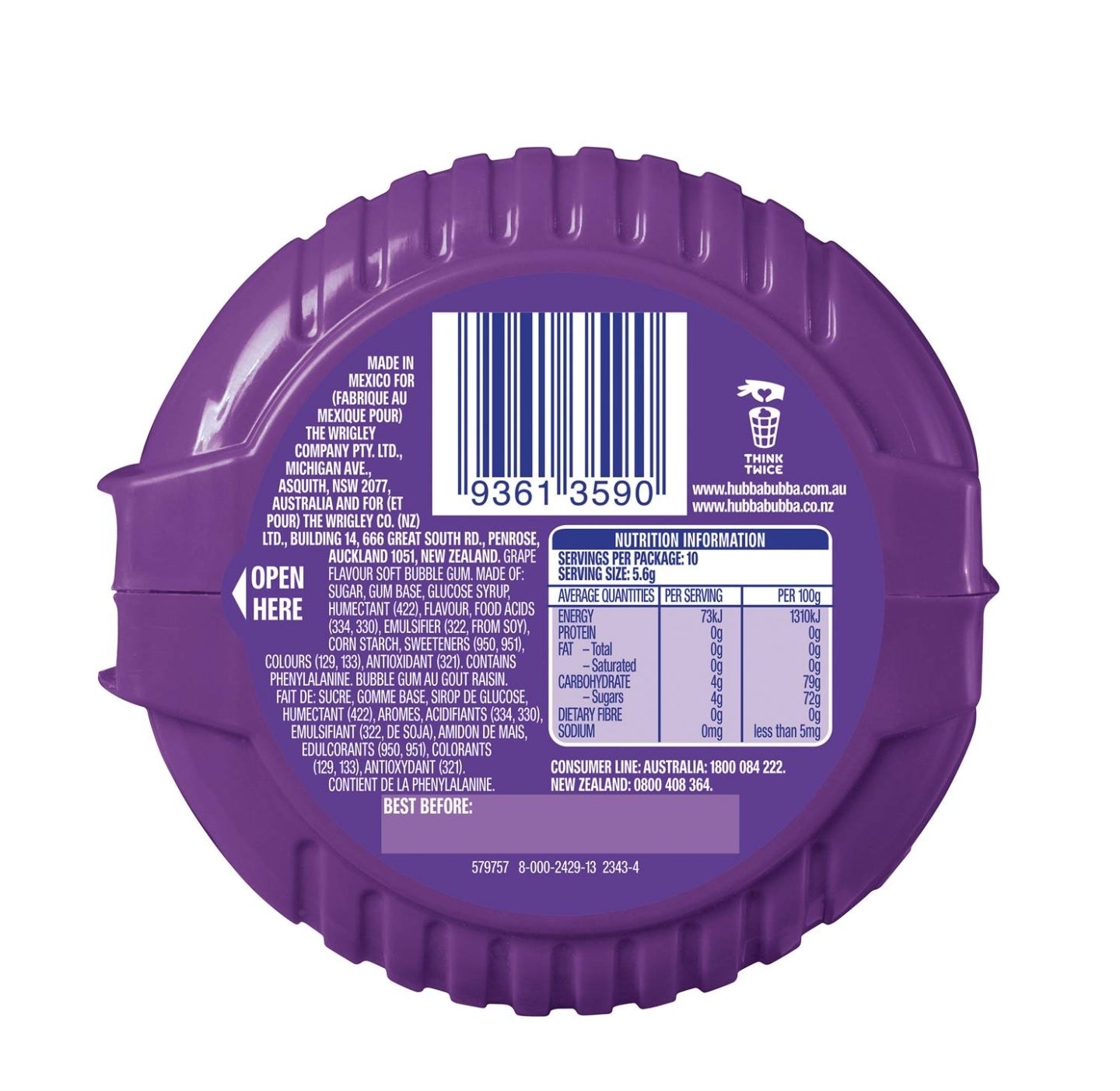 HUBBA BUBBA Bubble Tape Groovy Grape 56g