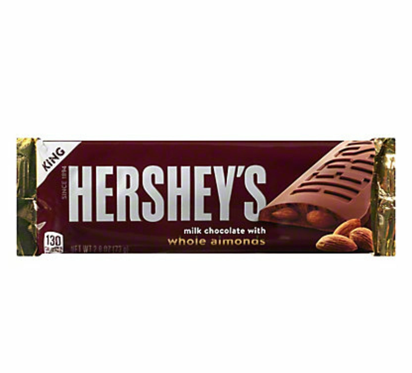 HERSHEY'S Milk Chocolate With Whole Almonds King Size 73g