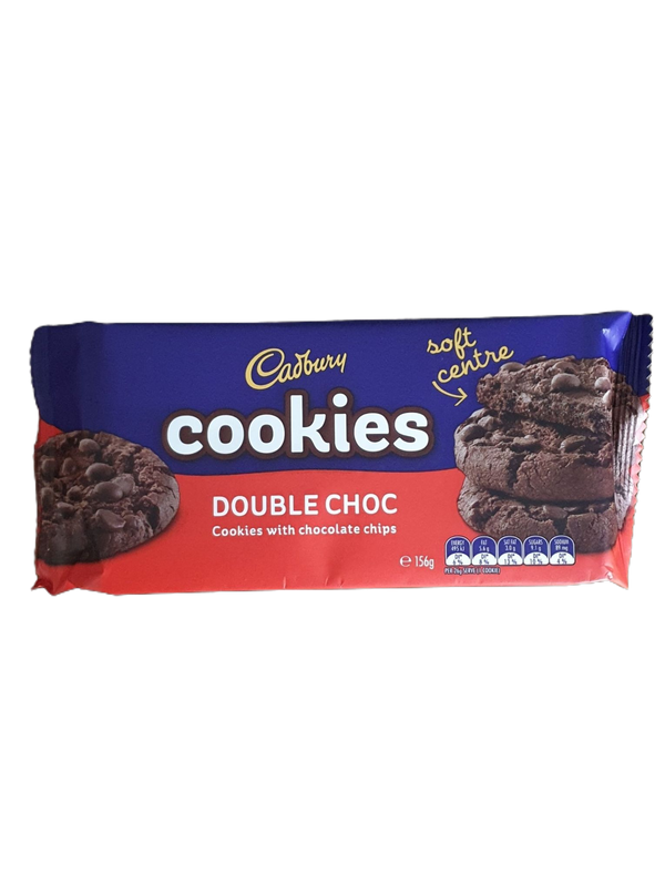 Cadbury cookies double choc with choc chips 156g