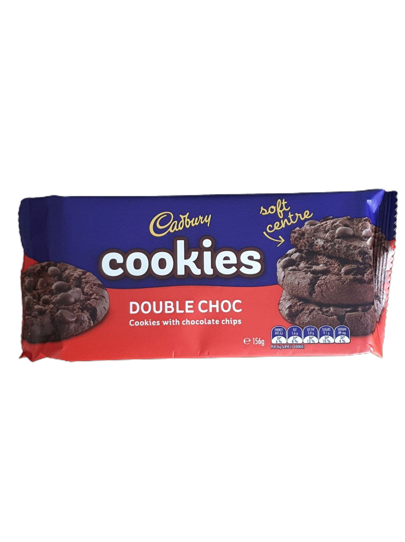 Cadbury cookies double choc with choc chips 156g