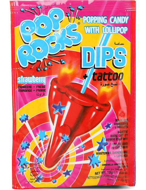 POP ROCKS Dips + Tattoo Strawberry 18g
