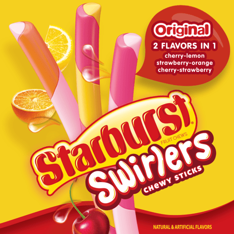 Starburst swirlers chewy sticks 84g