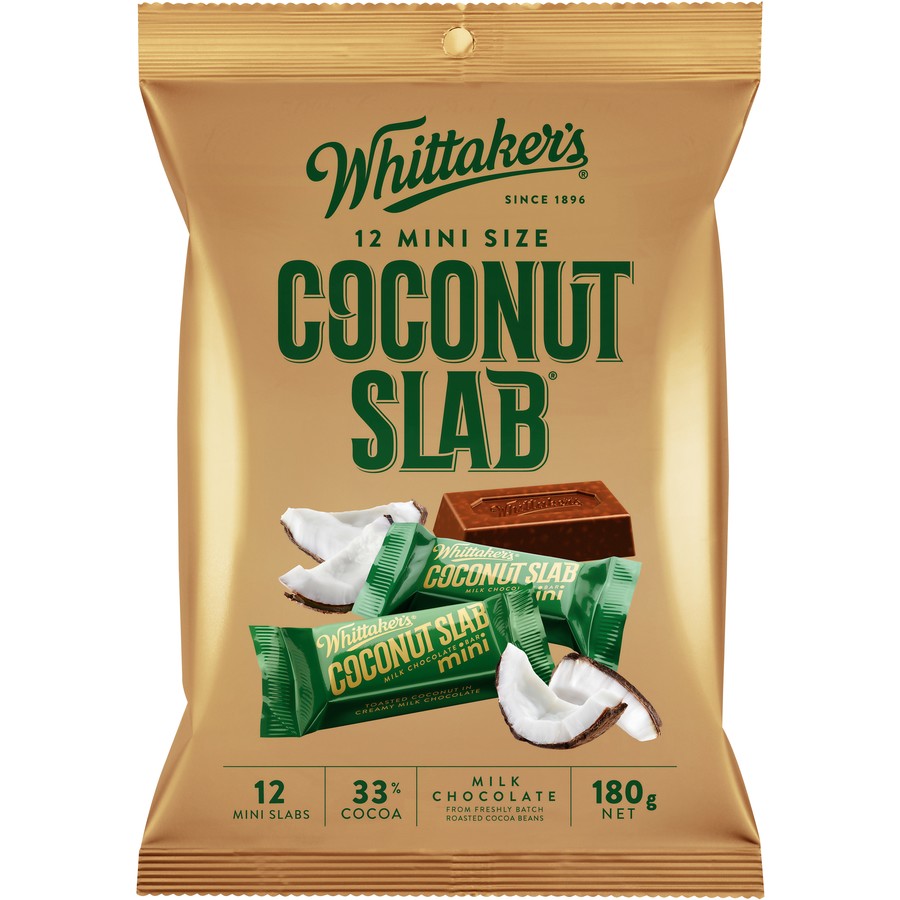 WHITTAKERS Coconut Slab 12 Pack 180g