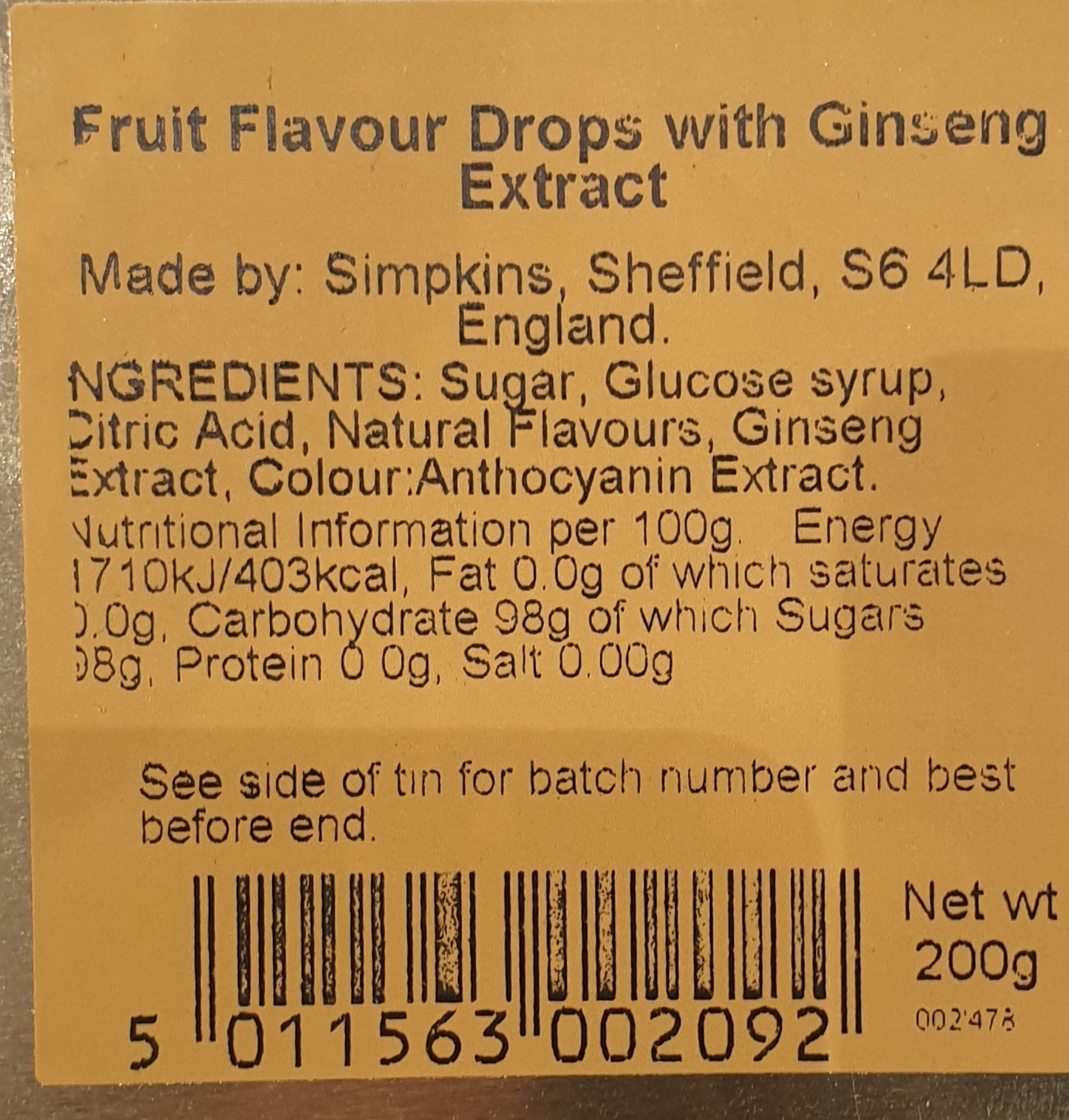SIMPKINS  Hangover Drops 200g