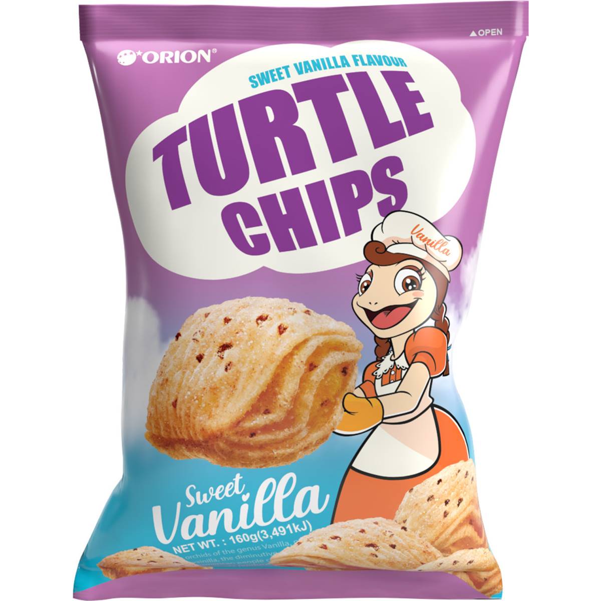 ORION Turtle Chips Sweet Vanilla Flavour 160g