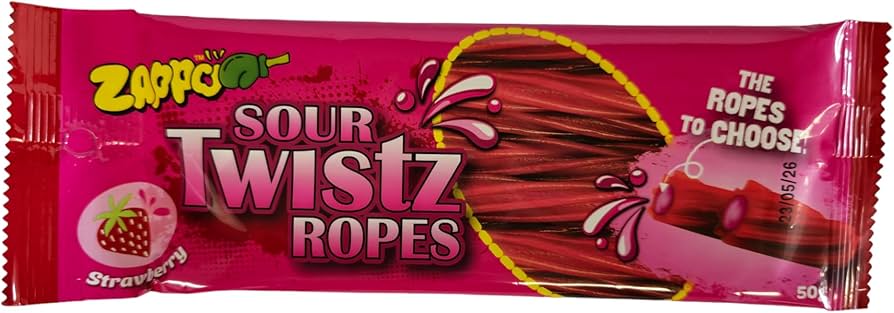 ZAPPO Sour Twist Ropes Strawbery 50g