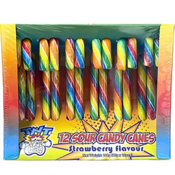 TNT Sour Candy Canes Strawberry 12pcs 144g