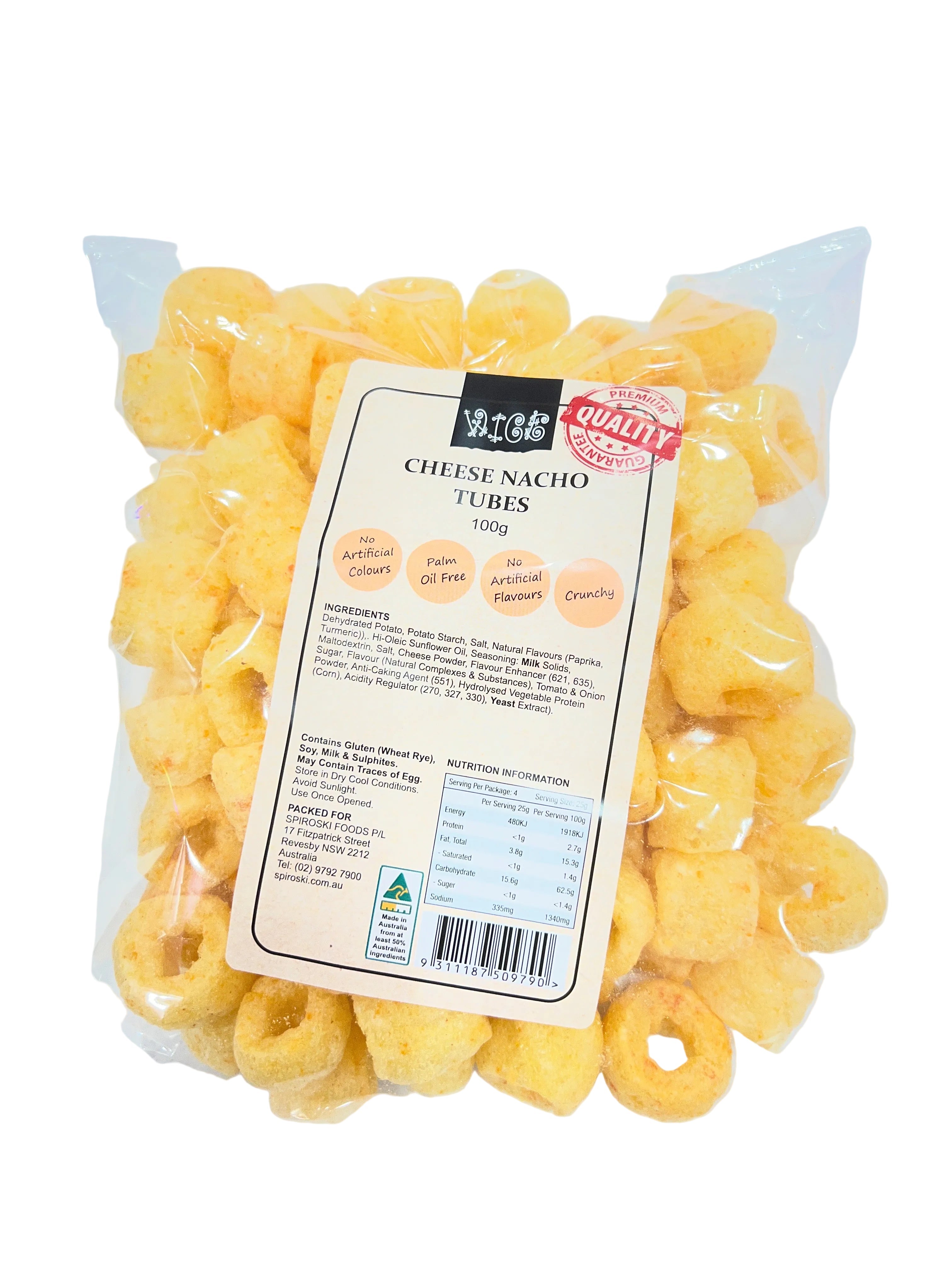 Wice Cheese Nacho Tubes 100g