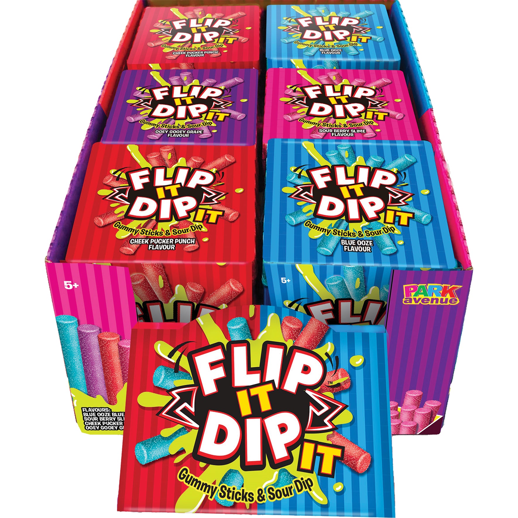 Flip and Dip Gummy Sticks & Sour Dip 96g