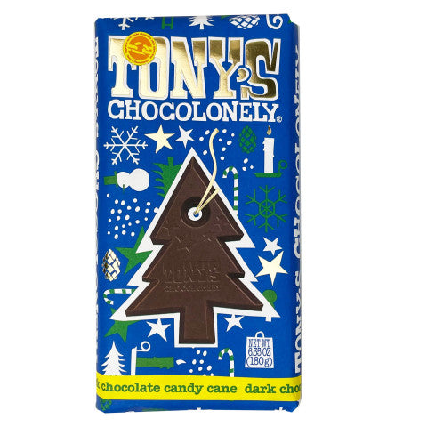 TONY'S CHOCOLONELY DARK CHOCOLATE MINT CANDY CANE 180G